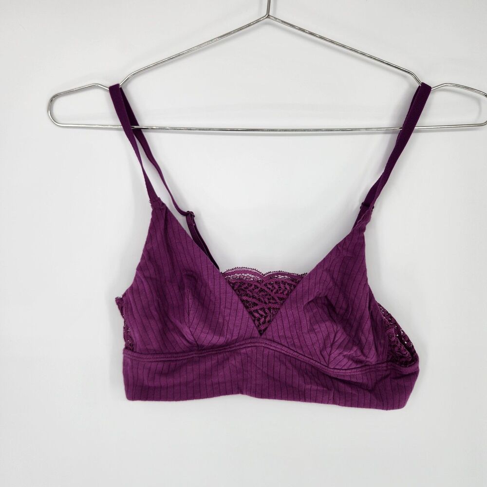 Adore Me Small Purple Floretta Lace Unlined Bralette NWT